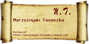 Marzsinyan Tavaszka névjegykártya
